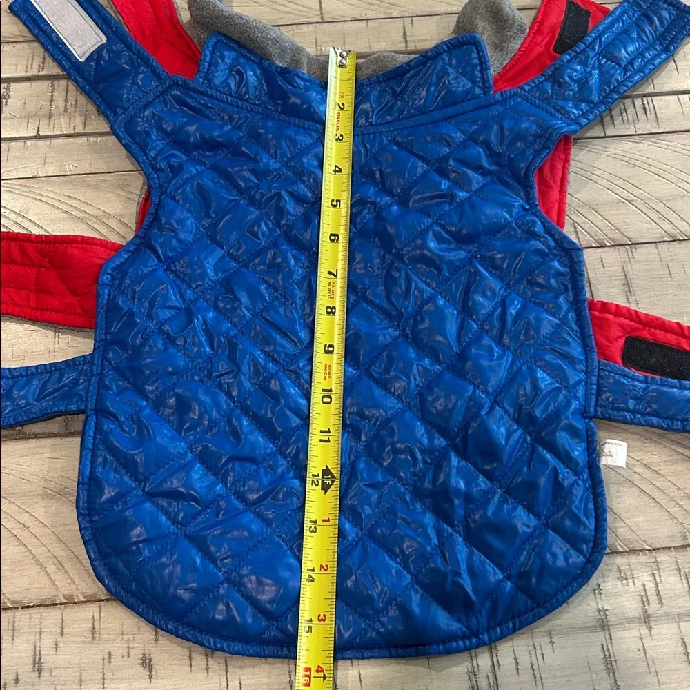 Small Dog Jackets Bundle of 2 Red & Blue Lightweight Velcro Closure Size Medium